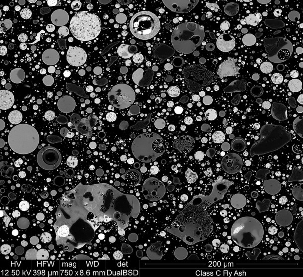 Szálló hamu elektronmikroszkópos képe [13]